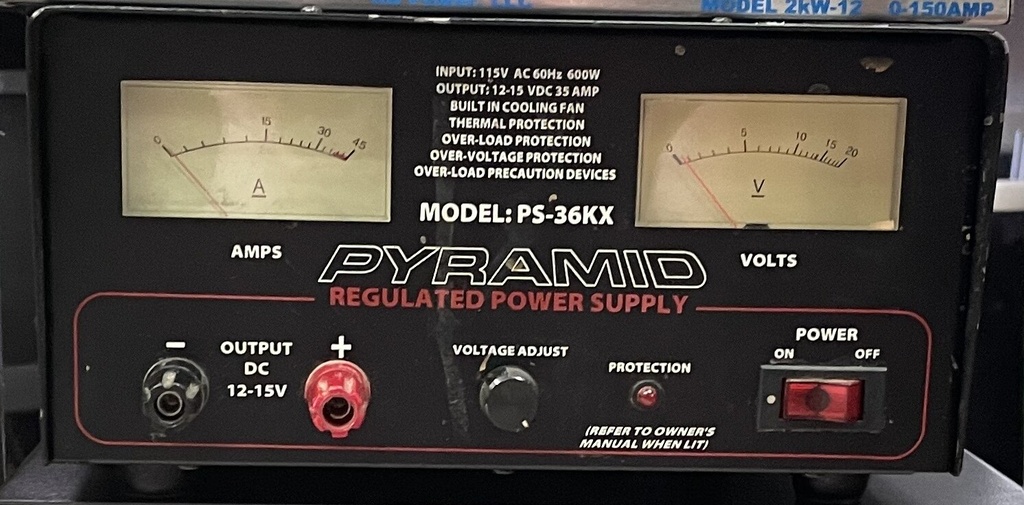 Pyramid PS-36KX 35 Amp 12-15VDC Power Supply (Used)